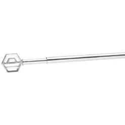 Tringle extensible vitrage décor hexagone gris chromé brossé L80/110cm