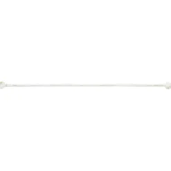 Tringle à vitrage Extensible 60-80 cm embout feuille blanc vieilli