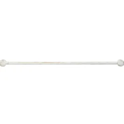 Tringle à vitrage Extensible 40-60 cm embout feuille blanc vieilli