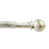 Tringle à vitrage Extensible 80-110 cm embout boule blanc vieilli