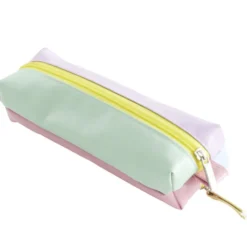 Trousse double ouverture simili multicolore pastel L20cm