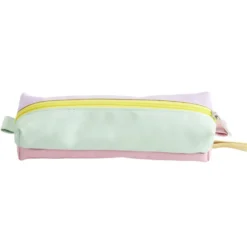 Trousse double ouverture simili multicolore pastel L20cm