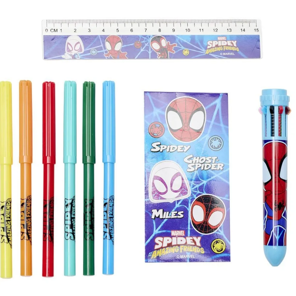 Trousse garnie Spidey bleu et rouge 18 pièces