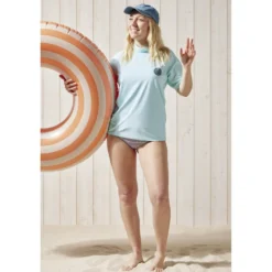 T-shirt manche courte protection UV50 adulte tissu bleu 45x61cm
