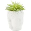 Tête Bouddha avec plante