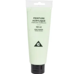 Tube peinture acrylique 120ml vert pastel