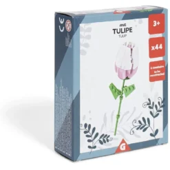 Tulipe fleur à construire H16cm 70 pièces - 4 modèles