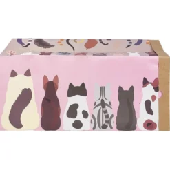 Tunnel de jeu pour chat carton motif chats 60x27xH22cm
