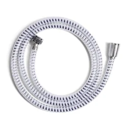 Tuyau flexible de douche plastique gris et blanc 1,5m