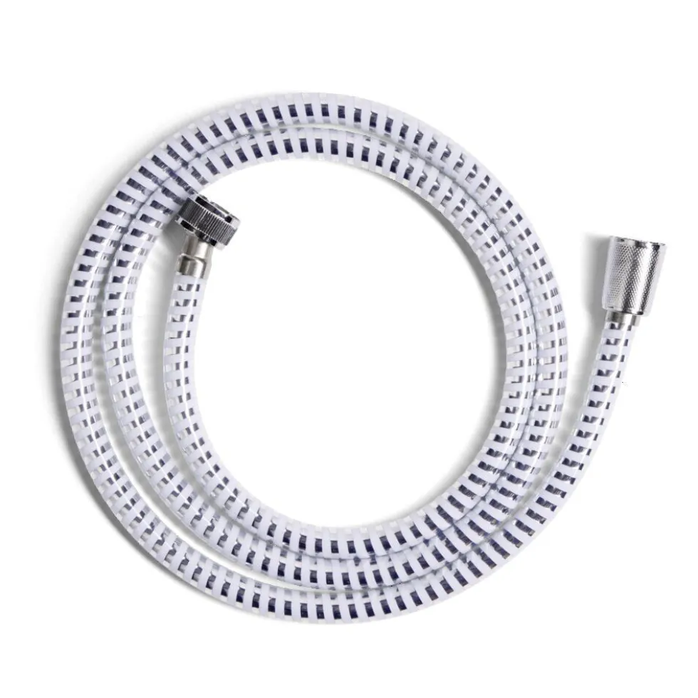 Tuyau flexible de douche plastique gris et blanc 1,5m