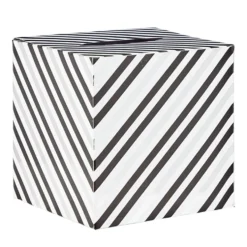 Urne d'anniversaire motif rayé noir et blanc en carton