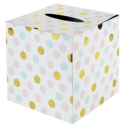 Urne d'anniversaire à poids de couleur rose, vert et doré en carton