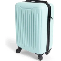 Valise cabine 26L rigide trolley 4 roues amovibles 51cm bleu clair
