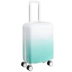 Valise cabine 32L trolley 4 roulettes dégradé bleu 35x20xH55cm