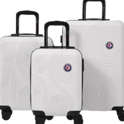 Valise cabine rigide 4 roues plastique ABS blanc 55x35xH65cm