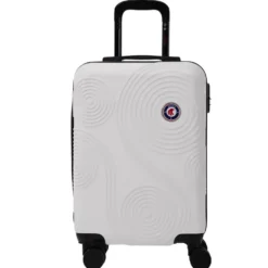 Valise cabine rigide 4 roues plastique ABS blanc 55x35xH65cm