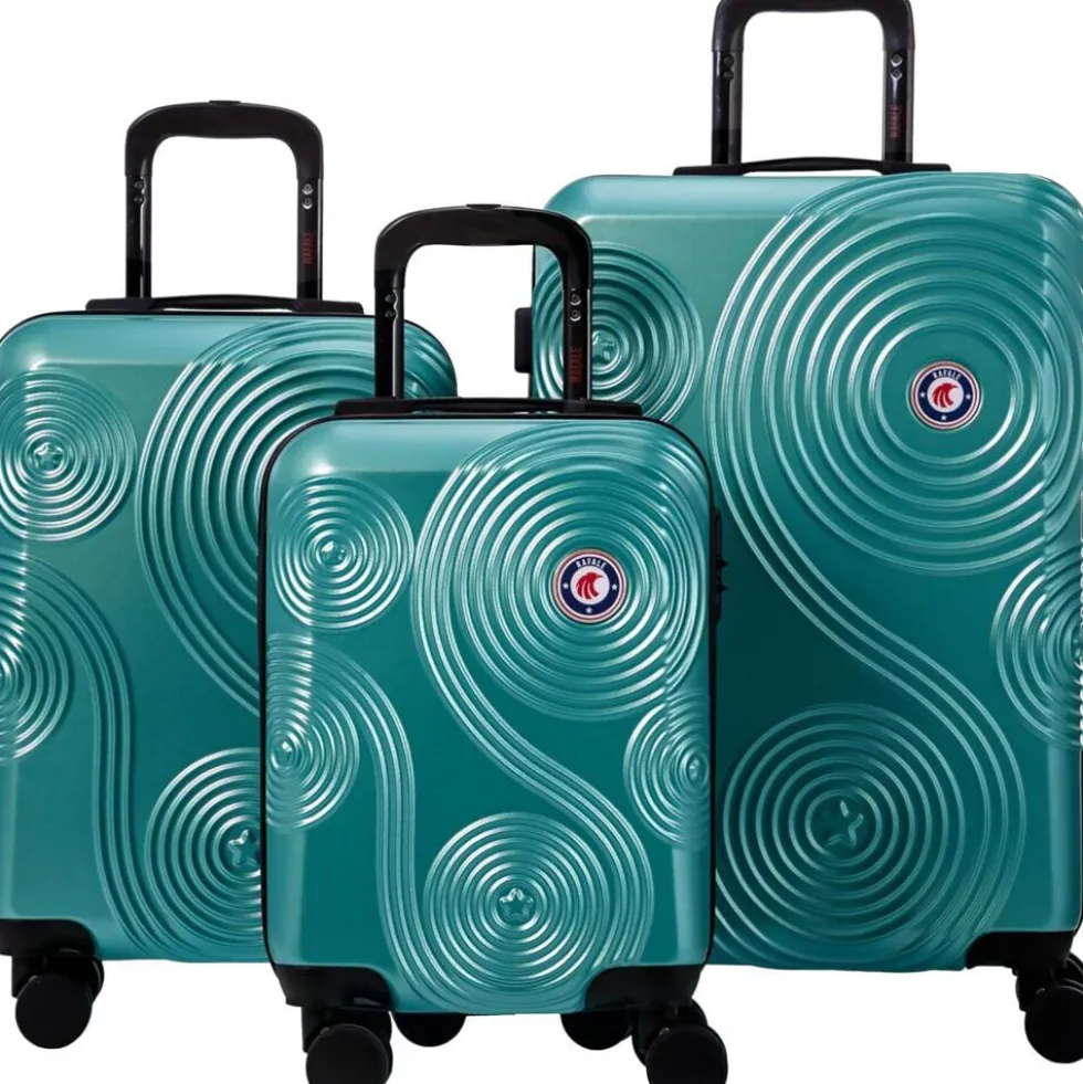 Valise cabine rigide 4 roues plastique ABS vert 45x35xH50cm