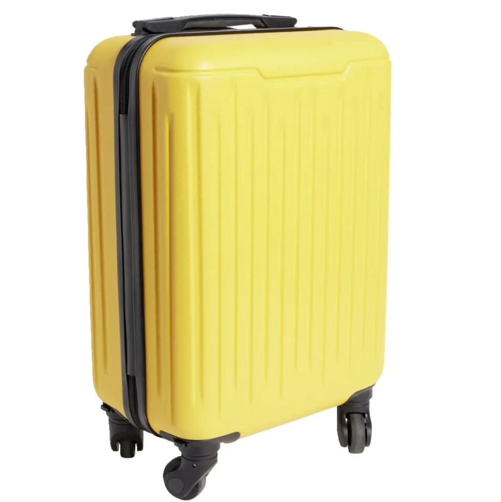 Valise cabine rigide trolley 4 roues 26L jaune