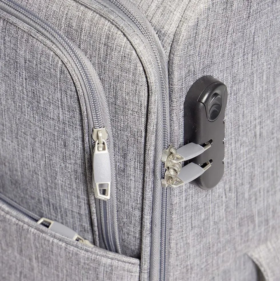 Valise cabine souple 30L 4 roues gris H55cm