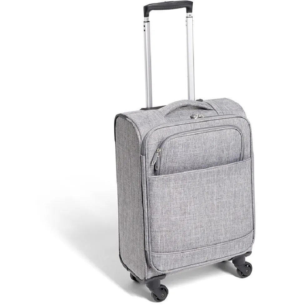 Valise cabine souple 30L 4 roues gris H55cm