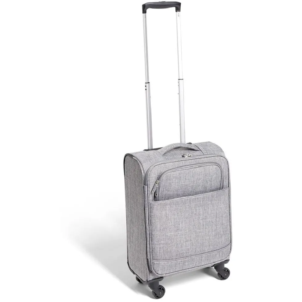 Valise cabine souple 30L 4 roues gris H55cm