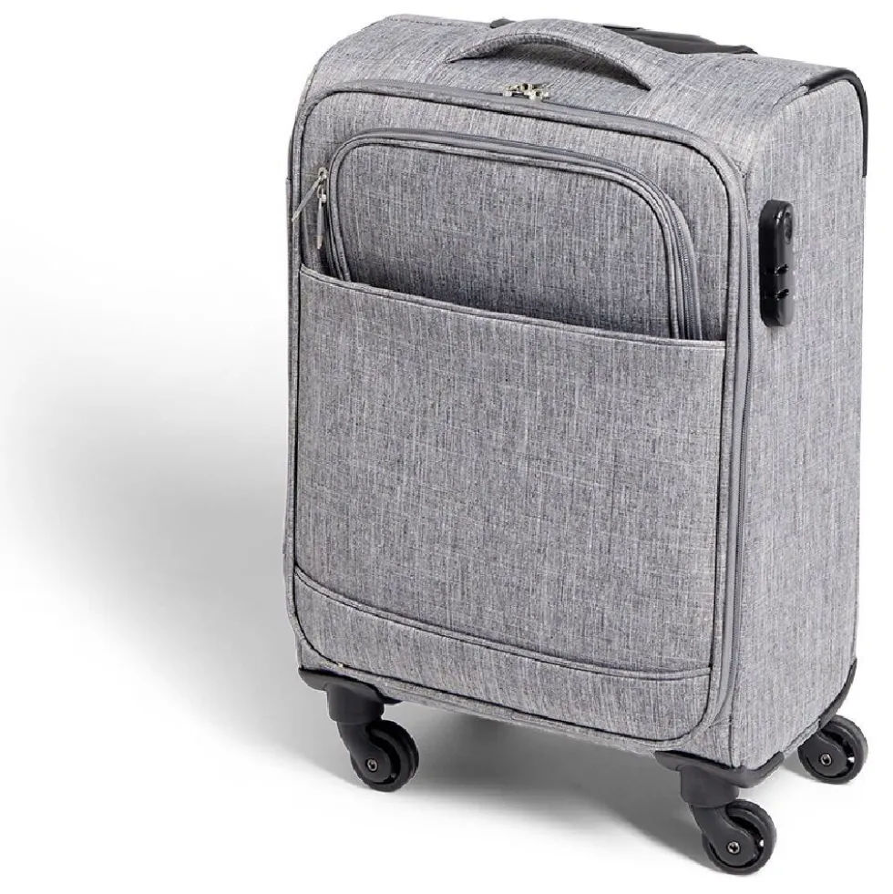 Valise cabine souple 30L 4 roues gris H55cm