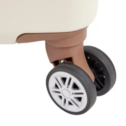 Valise rigide 61L trolley 4 roulettes plastique ABS beige 42x26xH67cm