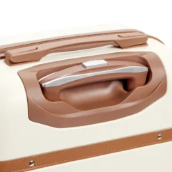 Valise rigide 61L trolley 4 roulettes plastique ABS beige 42x26xH67cm