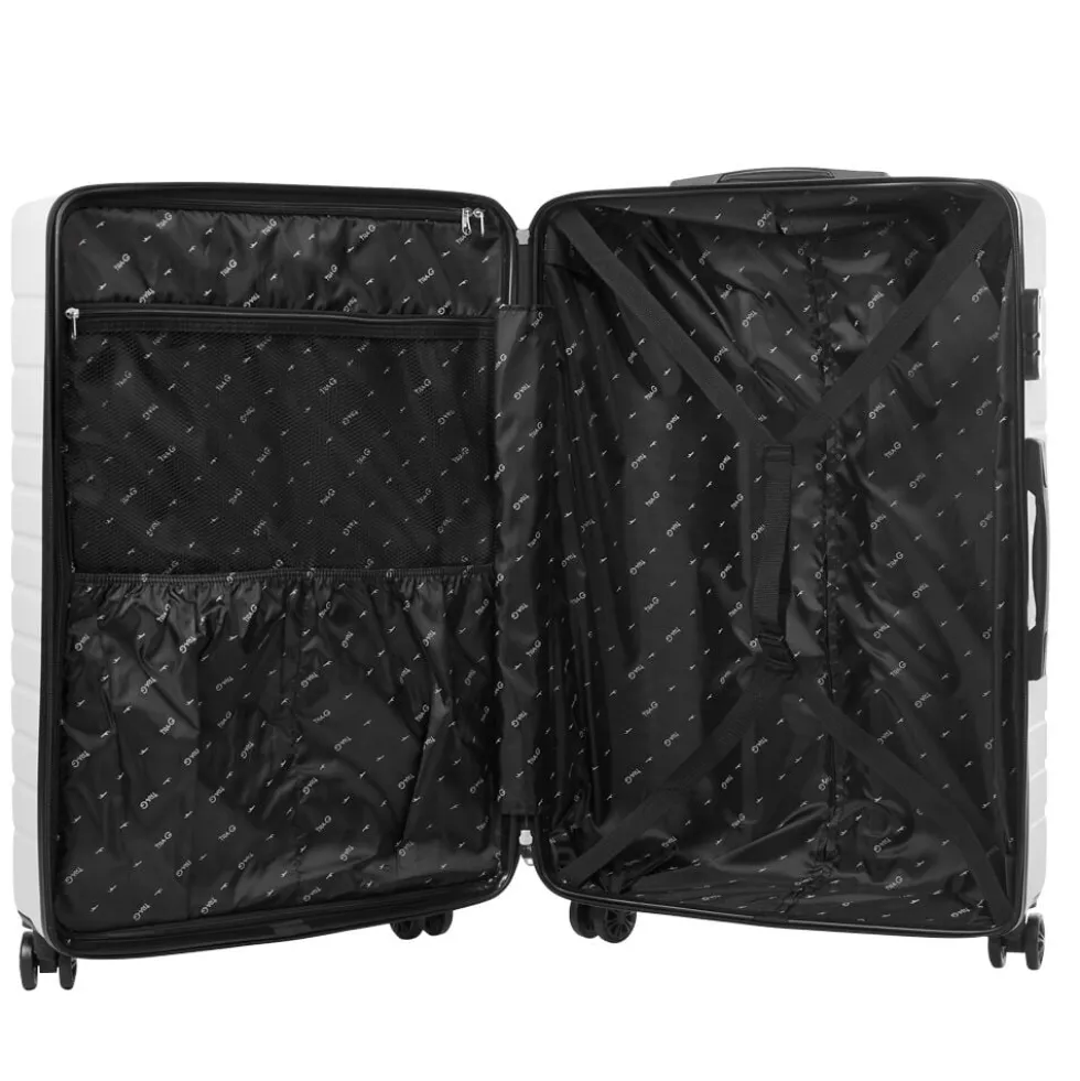 Valise rigide plastique gris 4 roues H60cm
