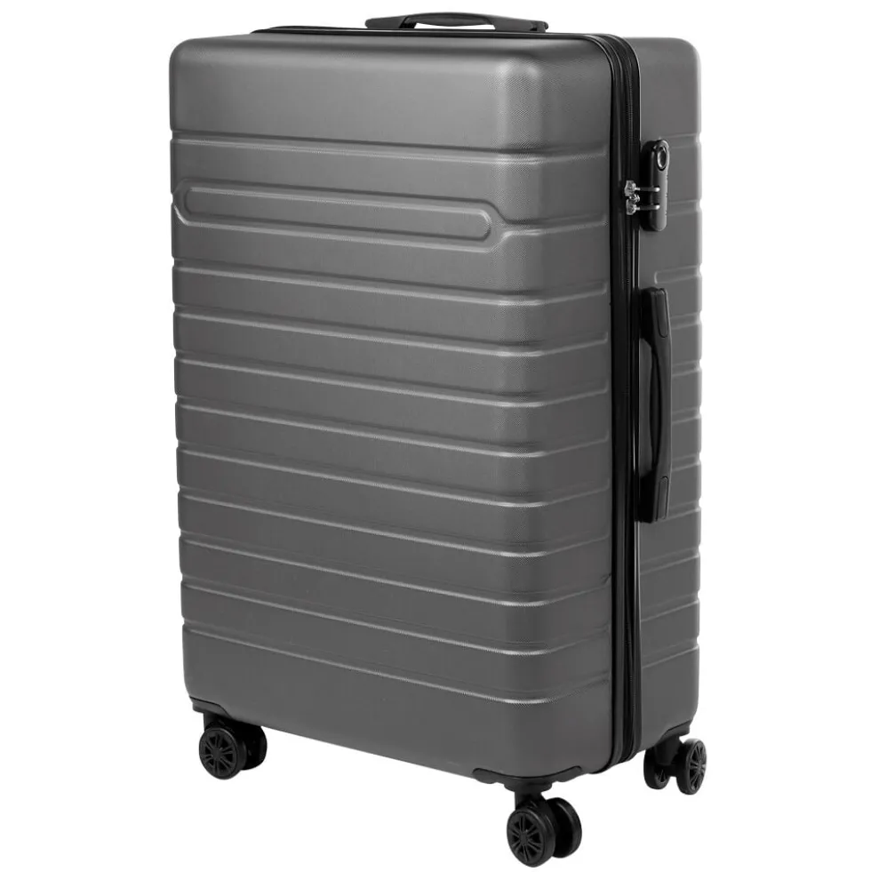 Valise rigide plastique gris 4 roues H70cm