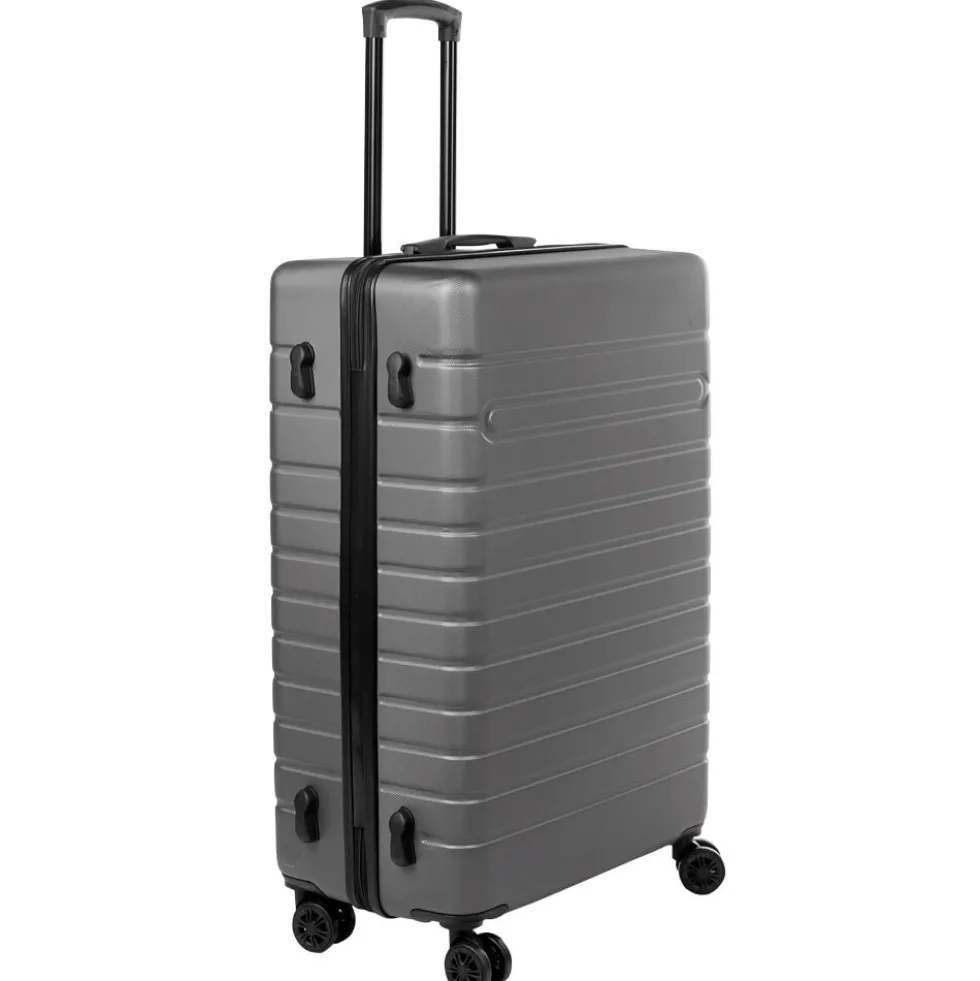 Valise rigide plastique gris 4 roues H70cm