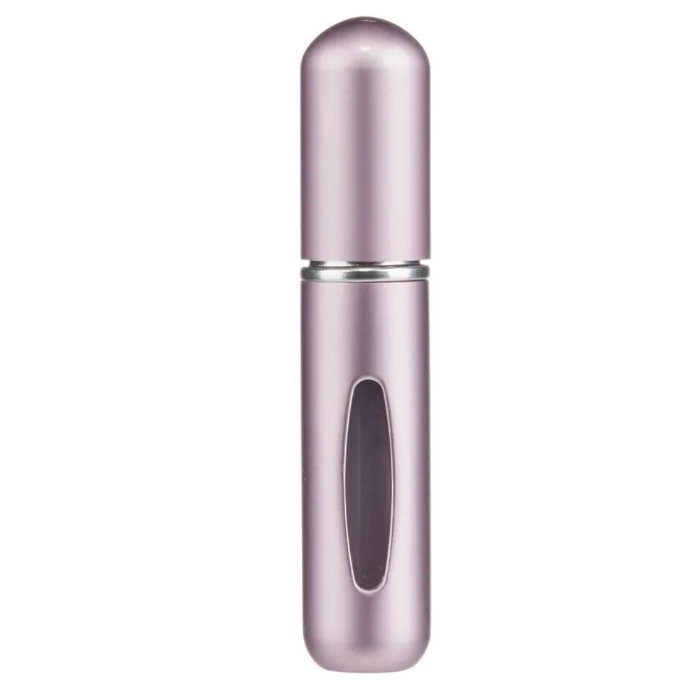Vaporisateur parfum de sac en métal et plastique rose H15cm