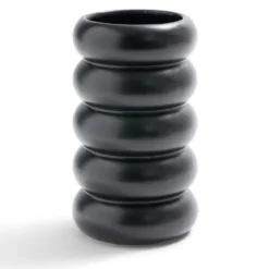Vase anneau céramique noir Ø11,7xH20,5cm