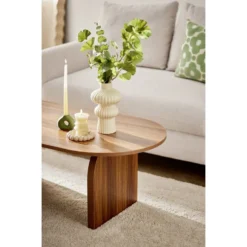 Vase arrondi contemporain céramique beige H24,5cm