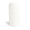 Vase céramique blanc gravures Ø13xH27,5cm