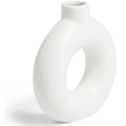 Vase céramique blanc H15cm