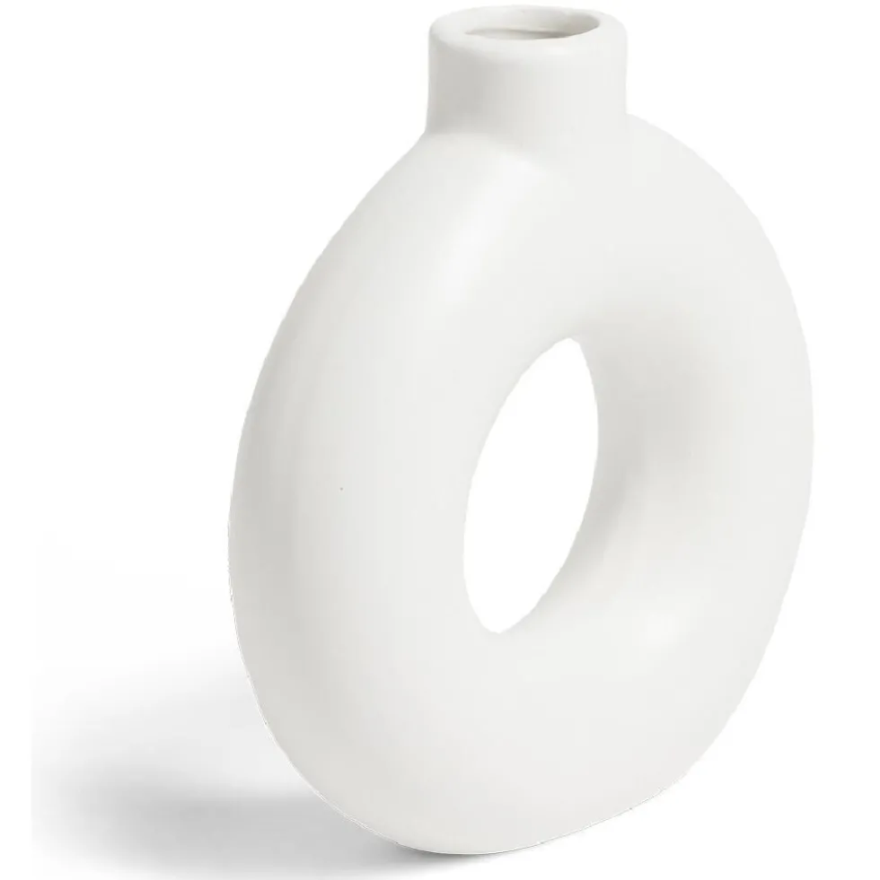 Vase céramique blanc H15cm
