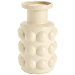 Vase céramique bubble boule Ø16xH28cm (2 modèles chromé ou beige)