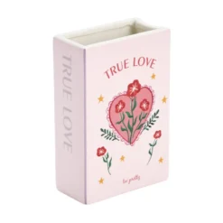 Vase céramique forme livre romantique 13,5x6,5xH20cm (2 modèles love ou secret)