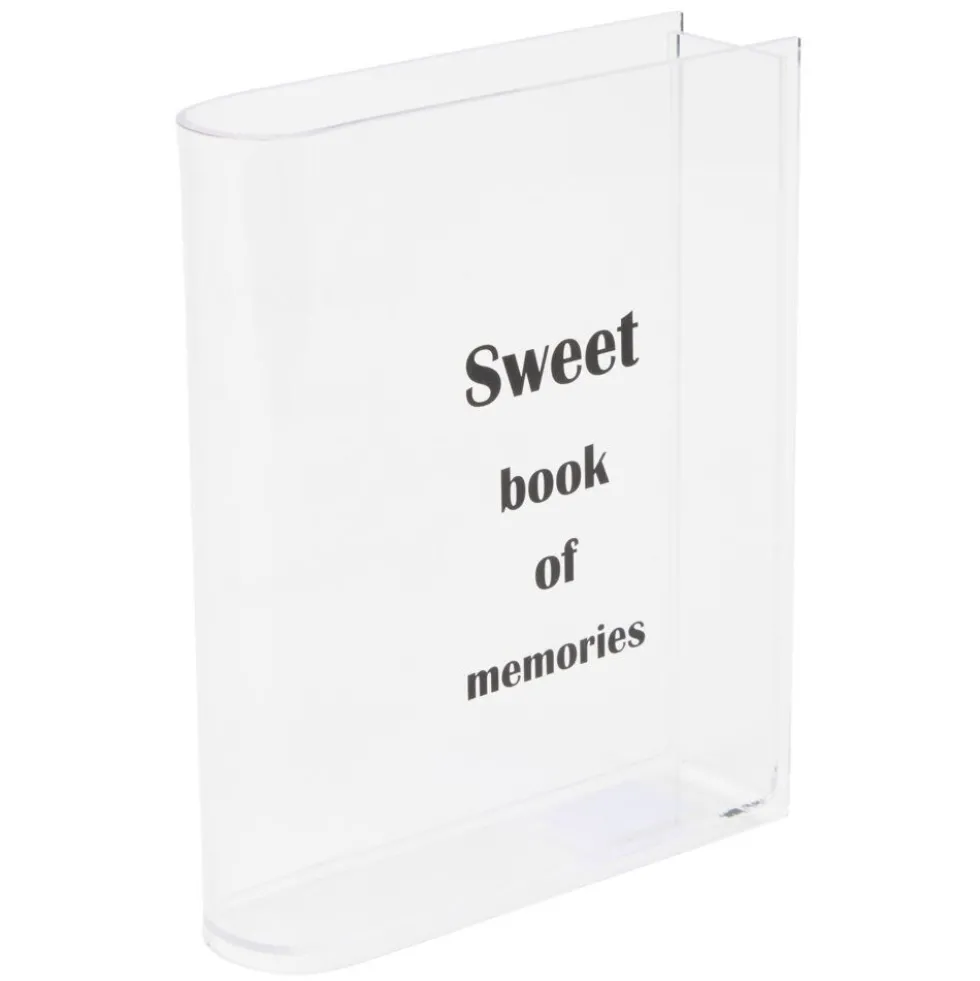 Vase céramique forme livre Sweet Book of Memories blanc et noir 15x4xH20cm