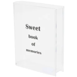 Vase céramique forme livre Sweet Book of Memories blanc et noir 15x4xH20cm