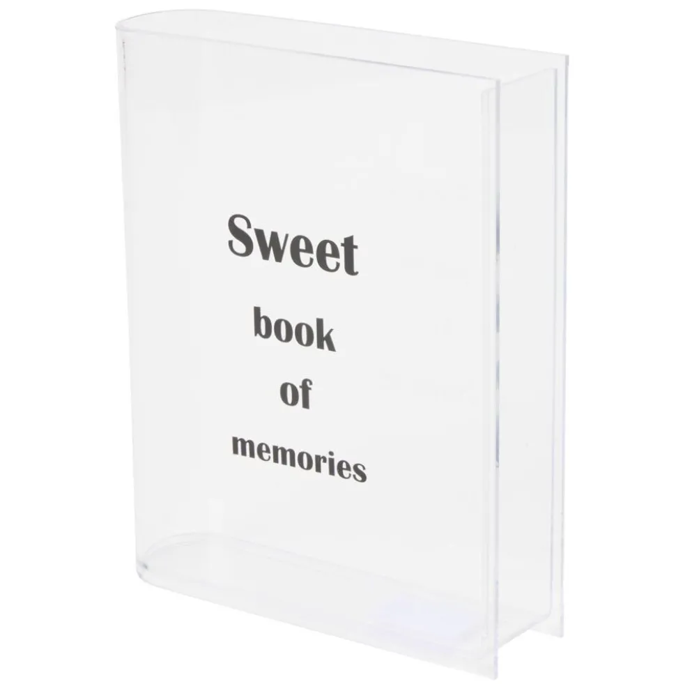 Vase céramique forme livre Sweet Book of Memories blanc et noir 15x4xH20cm