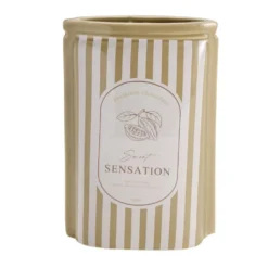 Vase céramique forme pochette 13,5x6,5xH20cm (2 modèles matcha ou cacao)