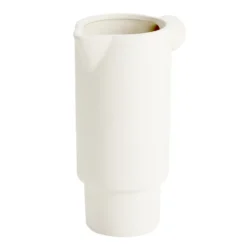 Vase céramique mate façon pichet avec anse boule Ø9,5xH21,5cm (2 modèles)