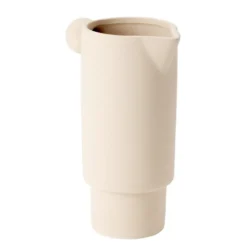 Vase céramique mate façon pichet avec anse boule Ø9,5xH21,5cm (2 modèles)