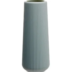 Vase cylindrique en plastique design strié