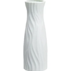 Vase cylindrique en plastique design strié