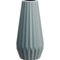 Vase cylindrique en plastique design strié