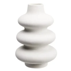 Vase en céramique blanc design courbe