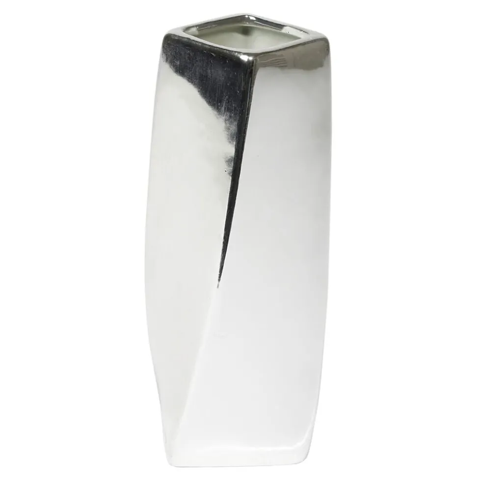 Vase en céramique chromé 6,5x6.5xH15cm (3 modèles)